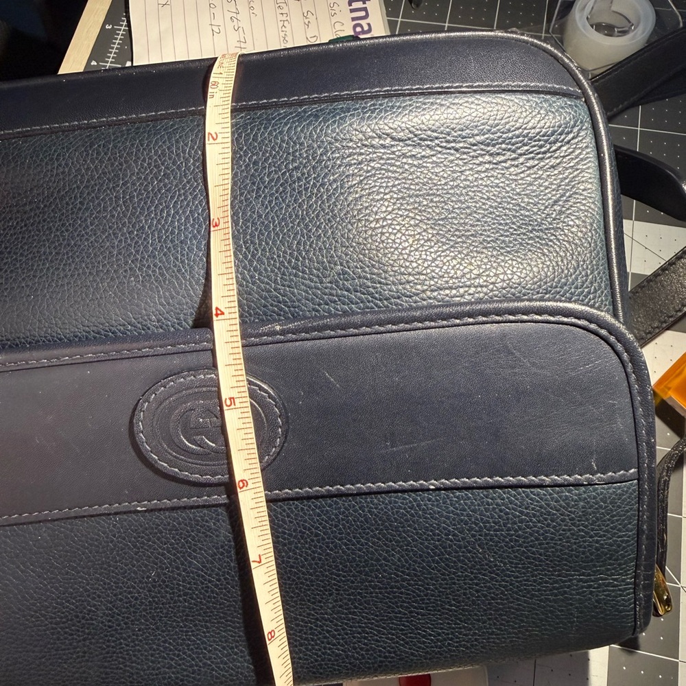 Gucci vintage Navy Blue Leather Crossbody Bag - Picture 11 of 12